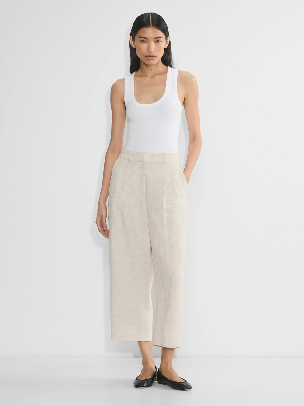 Aritzia Effortless Pant Cropped - Linen